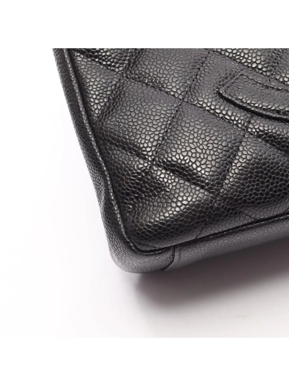 Chanel Tote Quilted Petite Shopping PST Black Leather Chainto - Picture 13 of 14